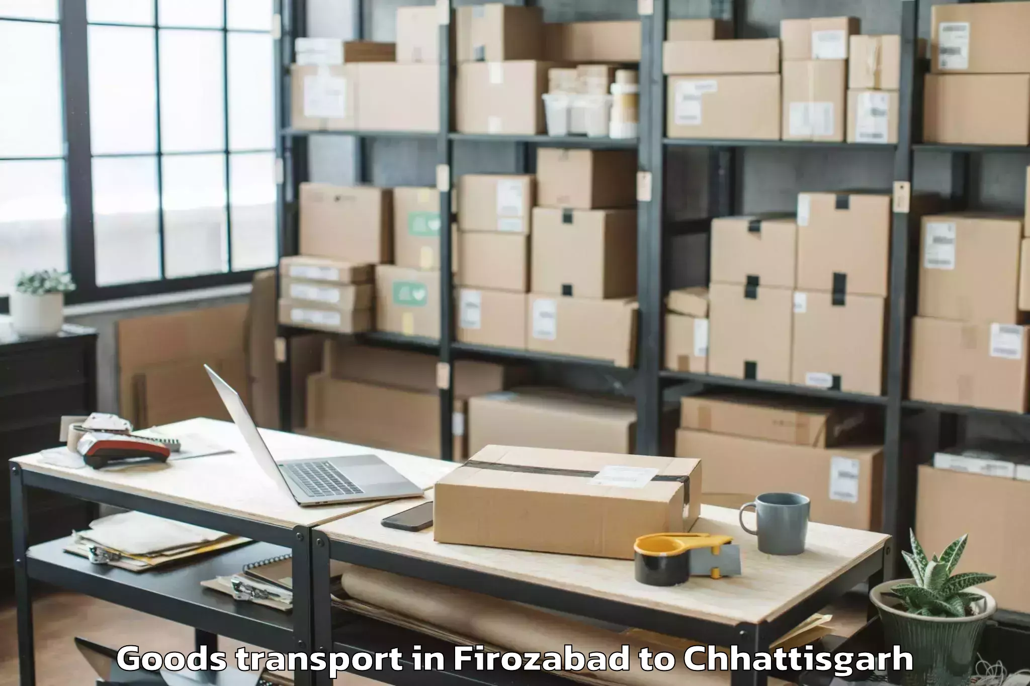 Easy Firozabad to Jashpur Nagar Goods Transport Booking